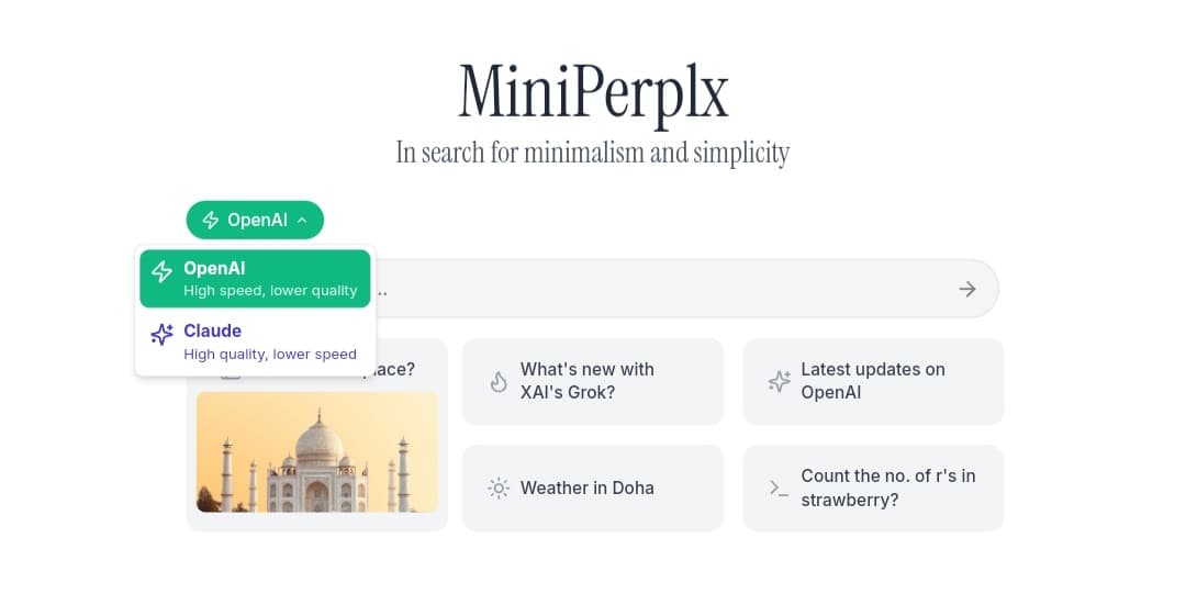 MiniPerplx: محرك البحث بالذكاء الاصطناعي بجميع اللغات مجانًا